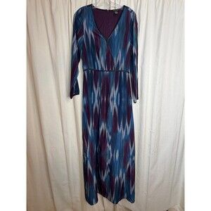 AS by DF Venezia silk maxi dress ikat multicolor patterned leather trim SMALL